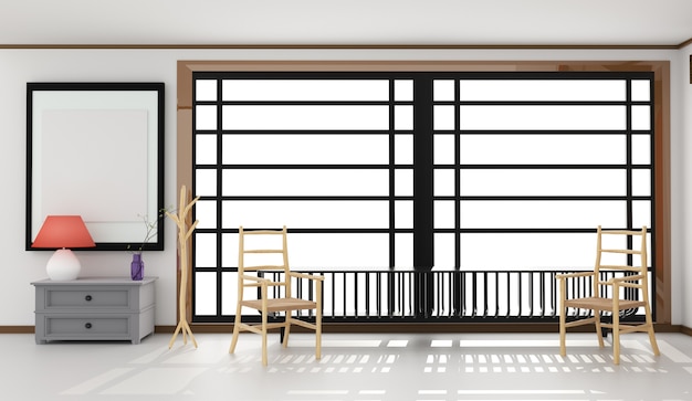 Photo room design japanese-style. 3d rendering