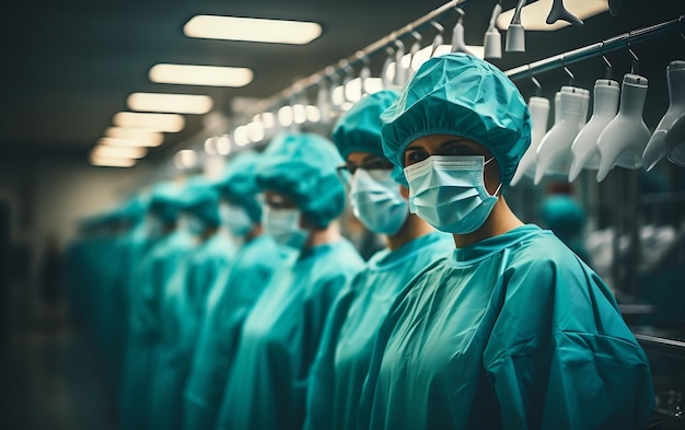 A room filled with lots of medical gowns AI