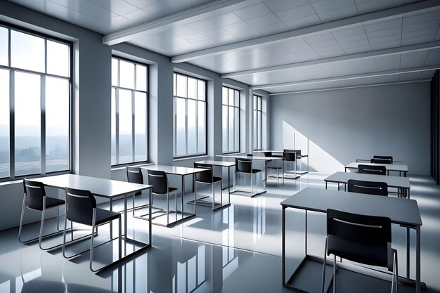 Room Filled With Tables and Chairs