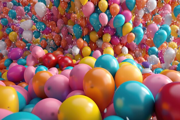 a room full of balloons