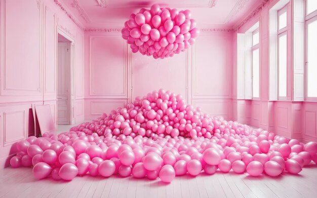 A room full of balloons