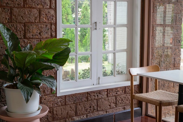 Room interior coffee shop with comfortable furniture