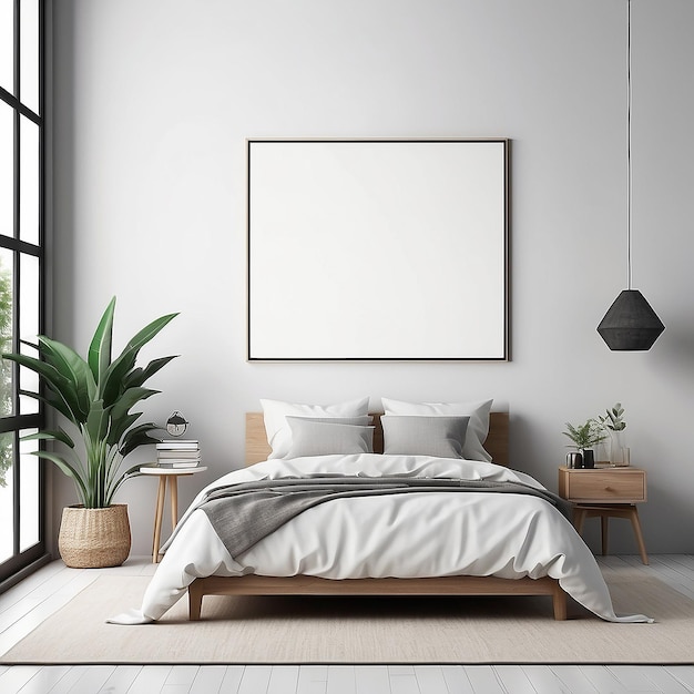 Room Interior Mockup with blank white space for placing your design