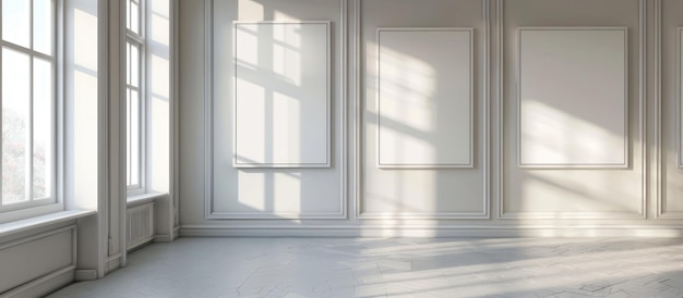 Room interior with a white frame style