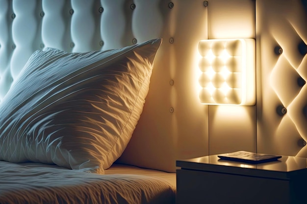 ホテルブラベッドサイドランプの部屋の照明