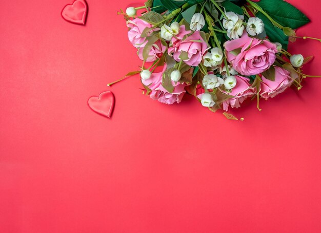 Photo room of love with roses on valentines day