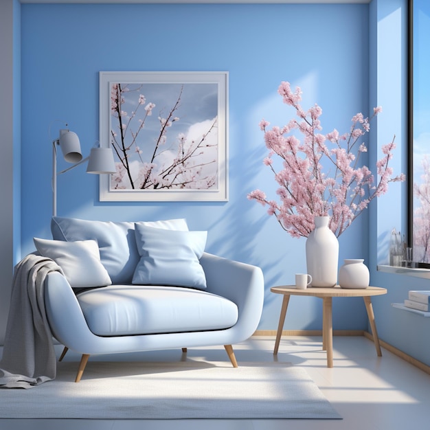 room pastel blue