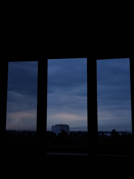 Room plant on the window with amazing landscape background