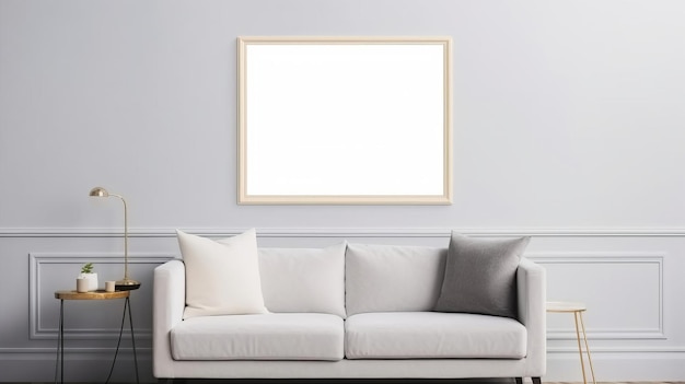 Макет плаката комнаты с диваном
