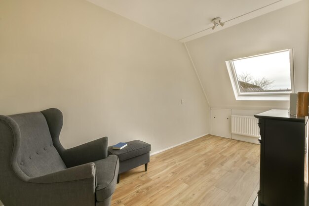 A room on the top floor of a cozy house