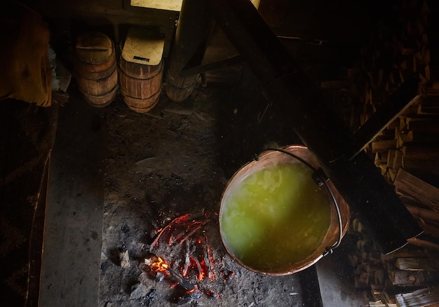 Room used for production and smoking of cheese in a farm