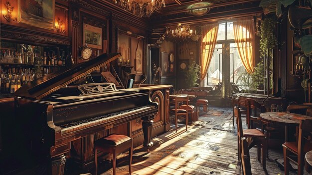 A Room with Abundant Furniture and a Piano