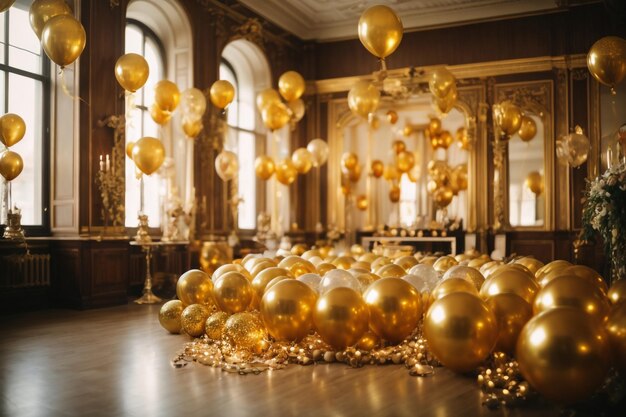 room with baloons hd