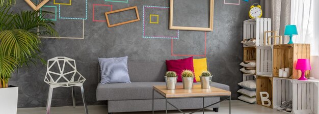 Photo room with creative wall