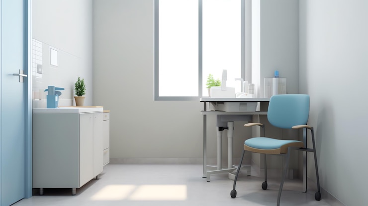 Photo a room with a desk and chair