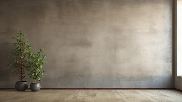 room with empty concrete wall