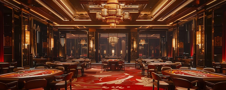 Photo a room with a gold sign that says glacia on it