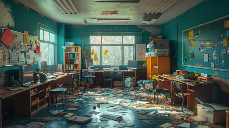 Photo a room with a lot of books and a book on the floor