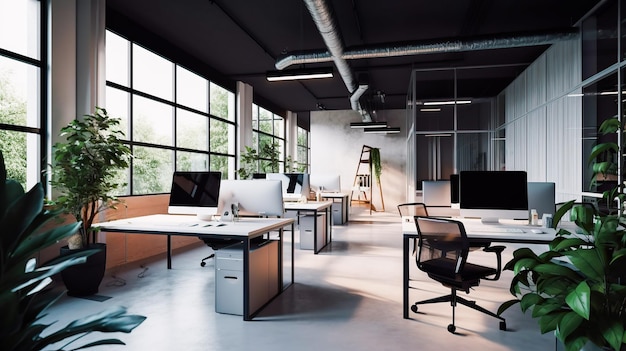 A room with a lot of computers on it