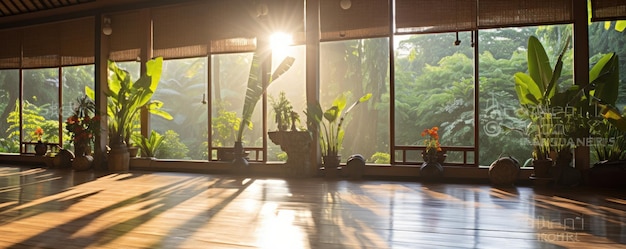 A room with a lot of windows and plants