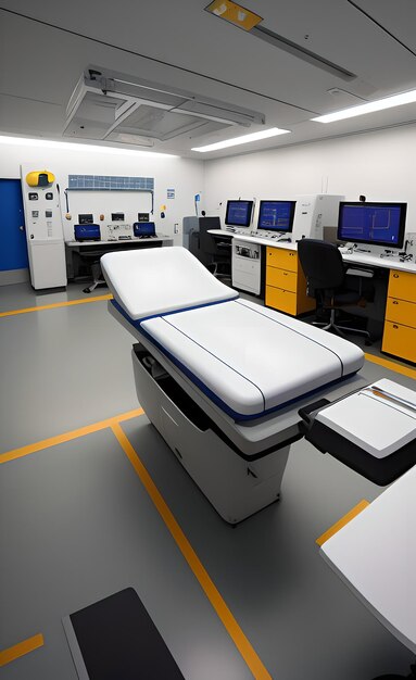 A room with a medical equipment in it