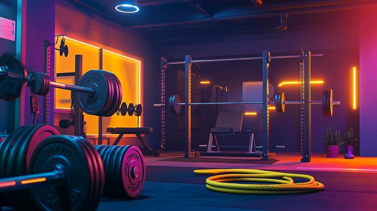a room with a neon sign that says quot the game is on the right side quot