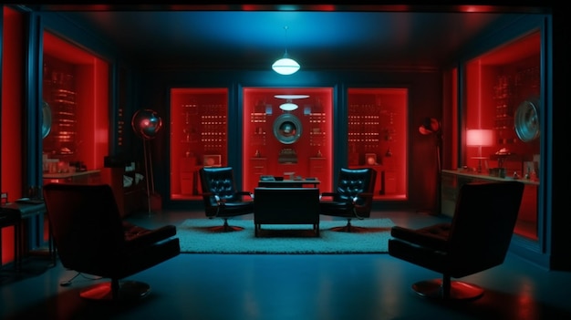 A room with a red light that says'the red room '