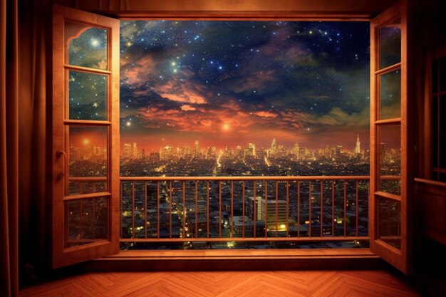 A room with a view of the city