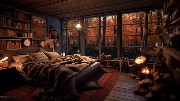 A room with a view of the forest