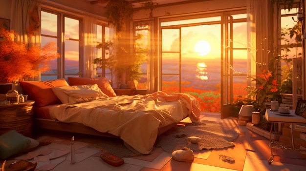 A room with a view of the sea and the sun