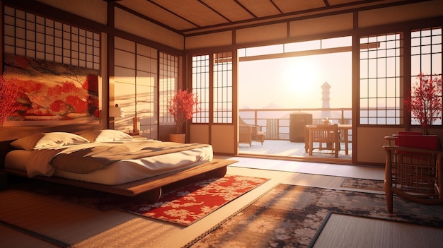 A room with a view of the sunset