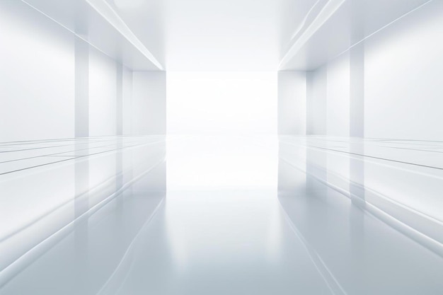 흰색 문과 흰색 바닥이 있는 방.