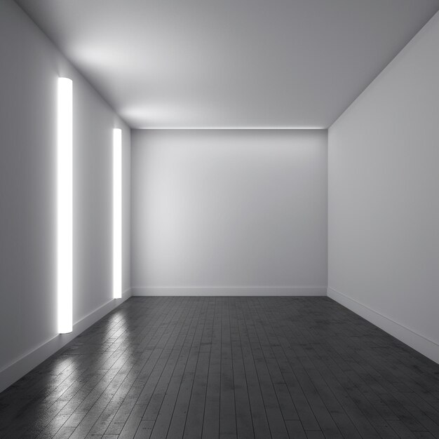 Photo a room with a white wall and a light on the wall