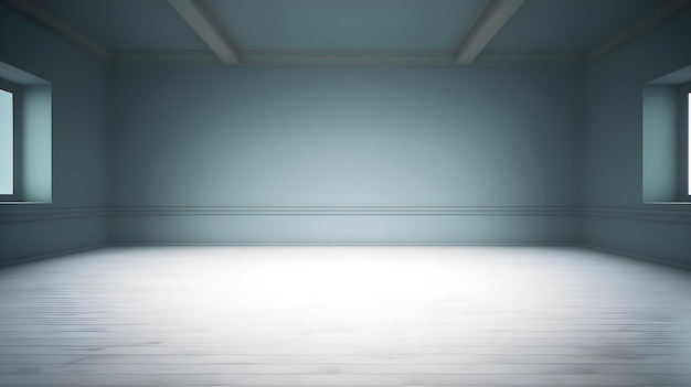 Photo a room with a white wall and a white floor