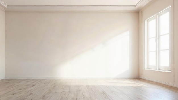 a room with a white wall and a wooden floor