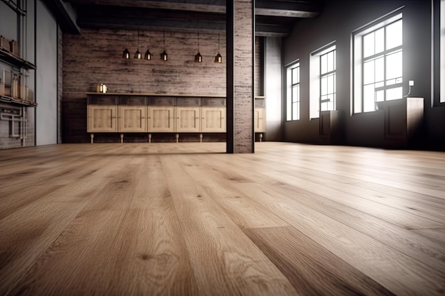 A room with a wooden floor and a window with the word wood on it