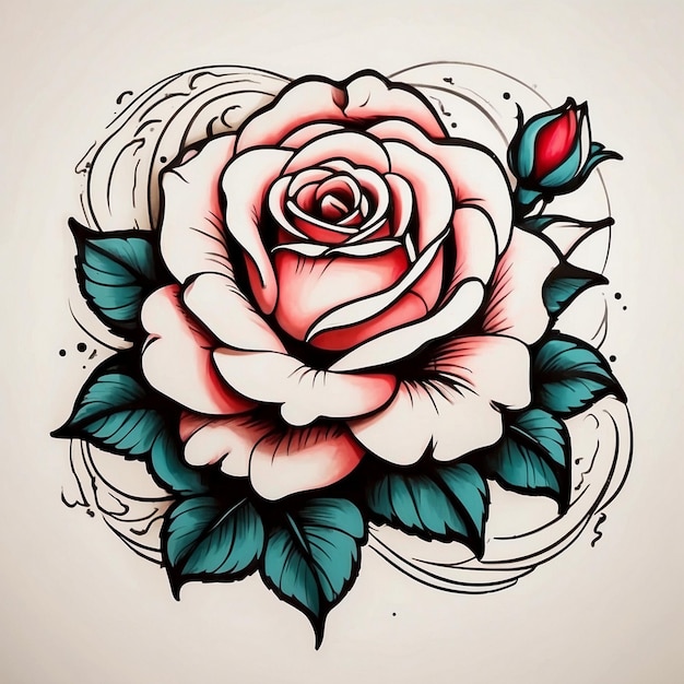 Roos bloem tekening roos illustratie roos ontwerp tatoeage roos roos thema kunst roos bloem vector