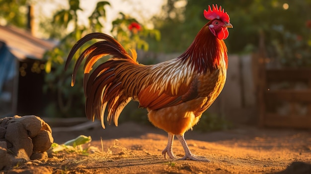 Rooster in the farm Generative AI
