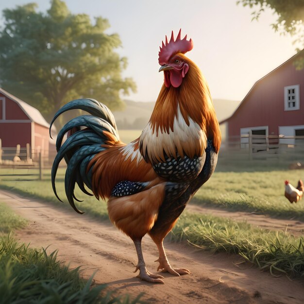 Rooster in farm