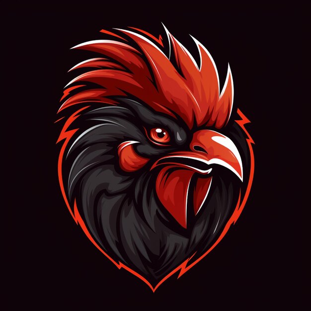 Photo rooster head logo isolated background