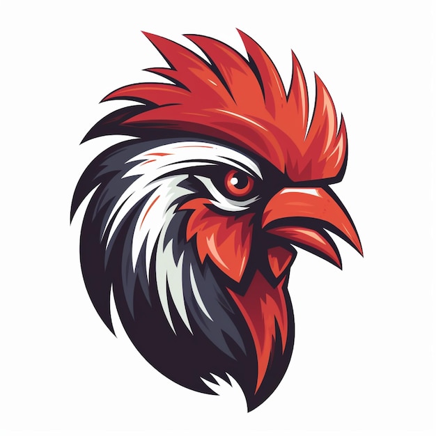 Photo rooster head logo isolated background