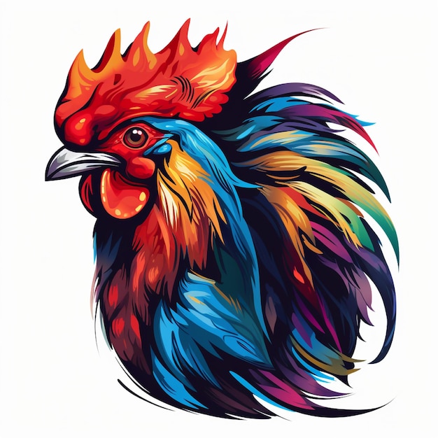 Rooster illustration isolated background