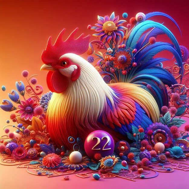 Photo rooster illustration