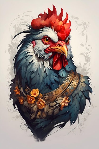 Photo rooster vector at