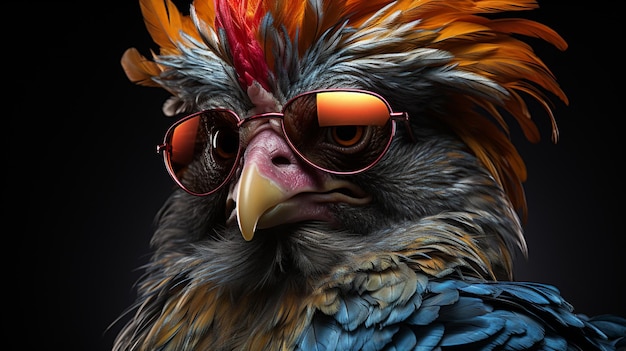 Rooster Wearing Sunglasses Generative Ai