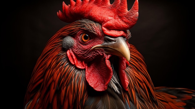 rooster with red color