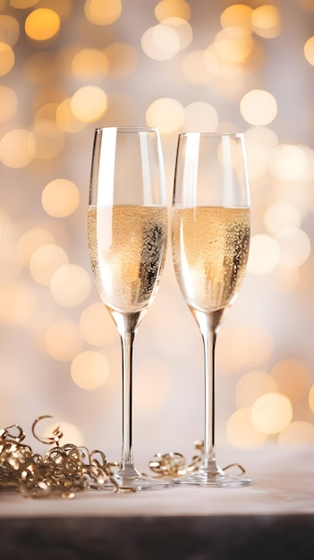 Roosteren met een glas luxe champagne feest kerstviering nieuwjaar geluk fa