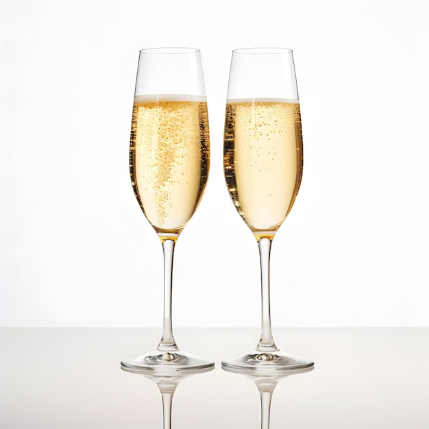 Roosteren met een glas luxe champagne feest kerstviering nieuwjaar geluk fa