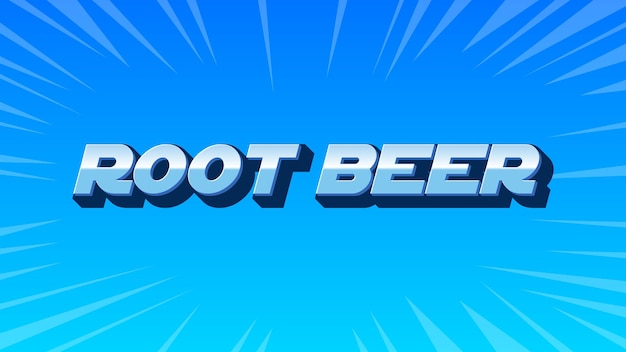 Root Beer 3D blauwe tekst