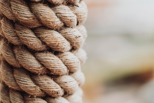 Rope on a blurred background closeup